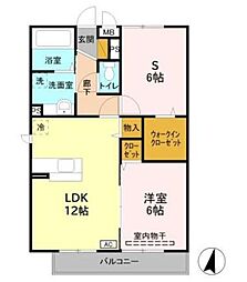 エクセル弐番館 1LDKの間取図画像