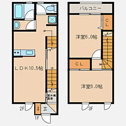 ラ・プラヤ2番館 2LDKの間取図画像