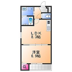 フジパレス幸栄 1LDKの間取図画像
