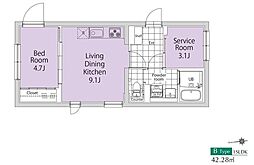 京王井の頭線 高井戸駅 徒歩7分の賃貸マンション 3階1SLDKの間取り