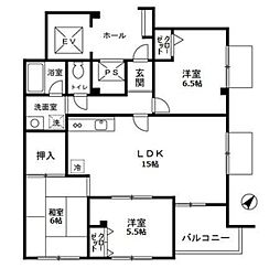 ベルメゾン 7階3LDKの間取り