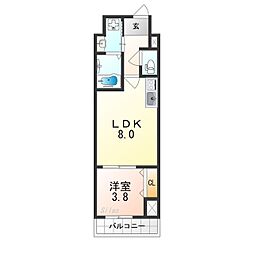 FREEDOM residence堺寺地町 1LDKの間取図画像