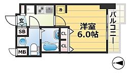 エステムコート神戸ハーバーランド前6ピクシス 1Kの間取図画像