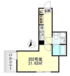 M-SQUARE 1Kの間取図画像