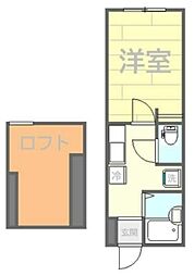アンソレイユ上大岡 1階1Kの間取り