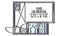 ユナイト日の出リカルドの杜 ワンルームの間取図画像