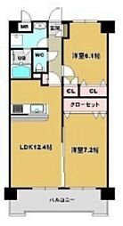 プログレス 4階2LDKの間取り