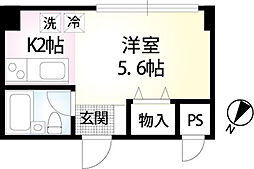 アクシス藤が丘 1Kの間取図画像