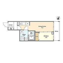 JR京浜東北・根岸線 東十条駅 徒歩7分の賃貸マンション 6階1DKの間取り