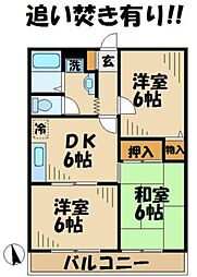 サニーコートしもはた 1階3DKの間取り