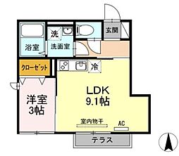 D-sepia 1LDKの間取図画像