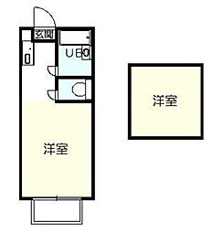 パークアヴェニュー 2階ワンルームの間取り