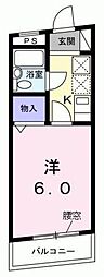カーサM 1Kの間取図画像