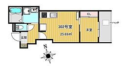 Charme Maison香椎 1LDKの間取図画像