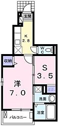 エアリーメゾン 1階1SKの間取り