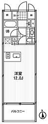 アーデン芝公園 ワンルームの間取図画像