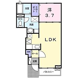 エアリーガーデン 1LDKの間取図画像