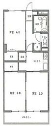 サンモール富士塚1 3Kの間取図画像