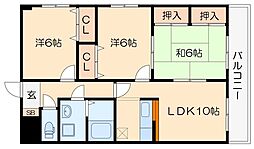 サンシャイン佐野2 3LDKの間取図画像