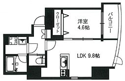 アロマフェリーII 2階1LDKの間取り