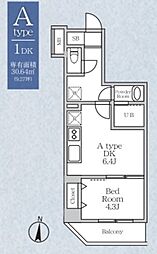 ラヴィエール錦糸公園 3階1DKの間取り