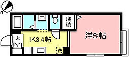 カルトリーナ 1Kの間取図画像