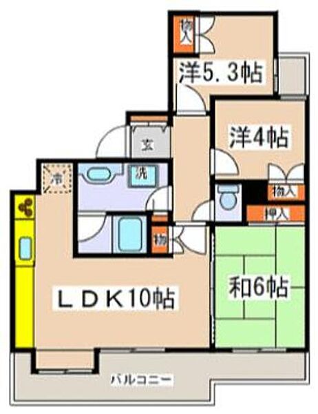 ファミールヴィラ多摩 102｜神奈川県川崎市多摩区登戸(賃貸マンション3LDK・1階・60.00㎡)の写真 その2