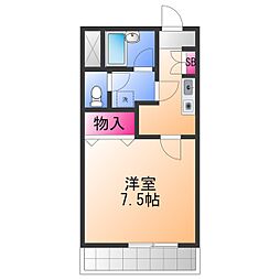 グレイスヴィラ佐野B棟 1Kの間取図画像