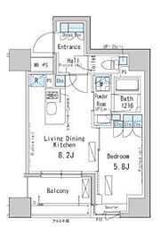 ParkAxis茅場町 1LDKの間取図画像