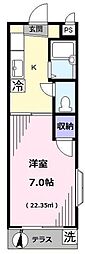ヒルズイシダ2 1Kの間取図画像