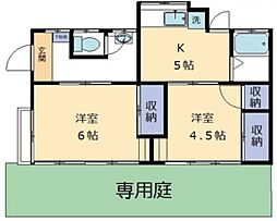 當麻貸家 1階2Kの間取り