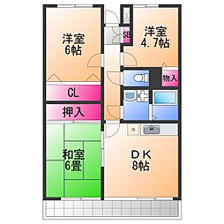 オリーブ南上町 3DKの間取図画像
