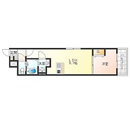 アーバンコート伝法 1LDKの間取図画像