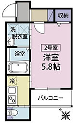 コージー淵野辺 1Kの間取図画像