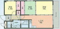 ドミ中屋ビル 3LDKの間取図画像