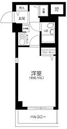シティ東十条 4階1Kの間取り