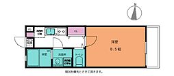アフェット院内2 1Kの間取図画像