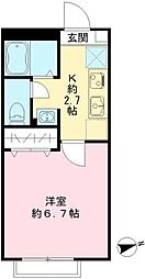 メゾンボヌール 1階1Kの間取り