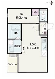 Jack atsutakoshinIII 1LDKの間取図画像