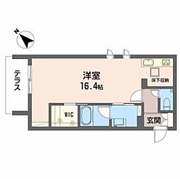 シャーメゾン熊取 1階ワンルームの間取り