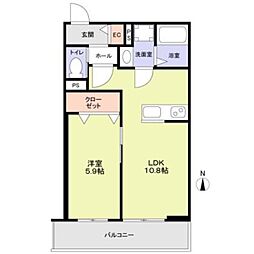 ForestMaison京都北山 WEST 1LDKの間取図画像
