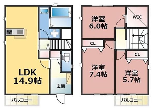 アビタシオン B｜埼玉県入間市大字下藤沢(賃貸一戸建3LDK・2階・85.50㎡)の写真 その2