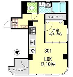 茅ヶ崎アメニティー 1LDKの間取図画像