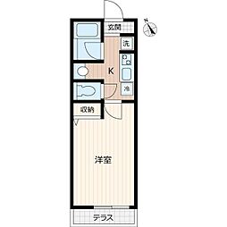 Paseo Grande 1階1Kの間取り