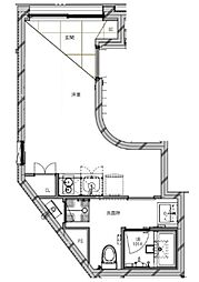 ミライズ中野江原町 2階ワンルームの間取り
