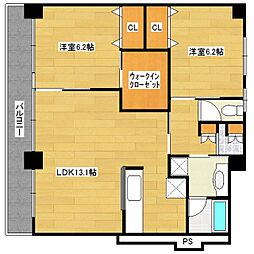 東京メトロ東西線 行徳駅 徒歩5分の賃貸マンション 2階2LDKの間取り