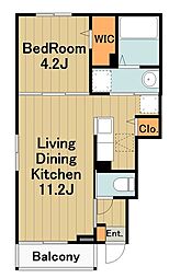 サニーコート1 1階1LDKの間取り
