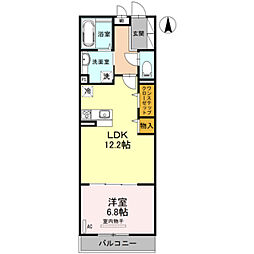 Casa堺南花田D-room 1LDKの間取図画像