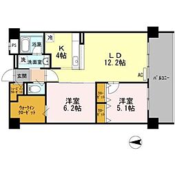 アクトタレイア茨木駅前 2LDKの間取図画像