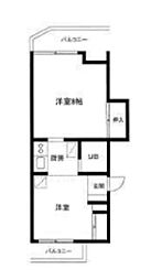 Kパレスレンガ坂 1LDKの間取図画像